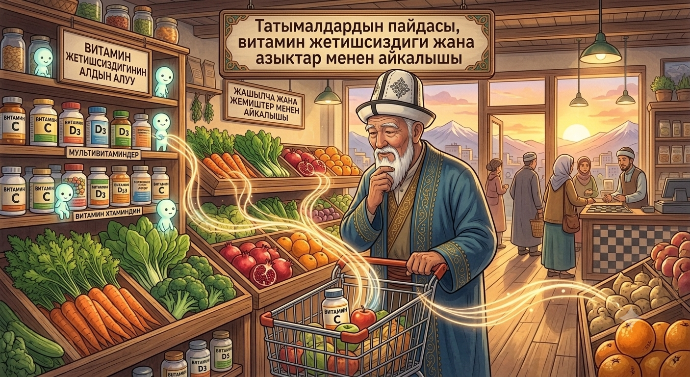 Татымалдардын пайдасы, витамин жетишсиздиги жана азыктар менен айкалышы