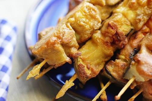 Овощной шашлык в кляре